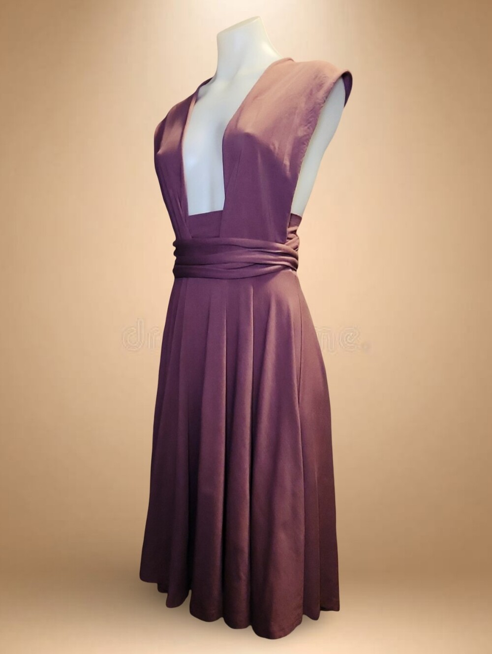 Synergy Organic Clothing Convertible Wrap Dress Brown/Mauve *S* Cottagecore Boho